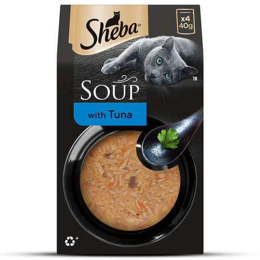 Sheba Soup with Tuna Wet Cat Food | 40g x 4 Pouches