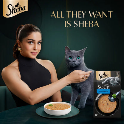 Sheba Soup with Tuna Wet Cat Food | 40g x 4 Pouches