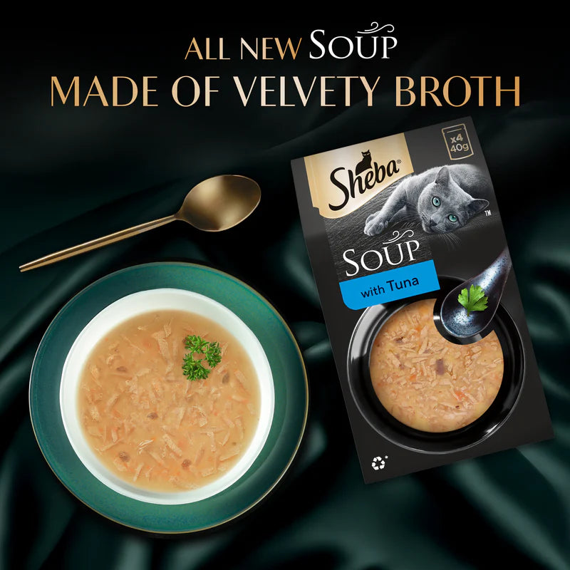 Sheba Soup with Tuna Wet Cat Food | 40g x 4 Pouches