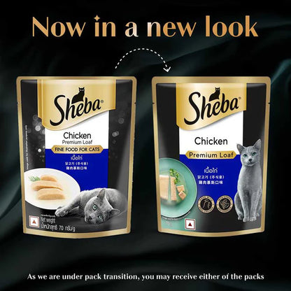 Sheba Premium Chicken Loaf Wet Cat Food for Adult Cats (1+ Years) | 70g