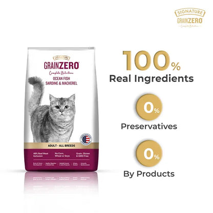 Signature Grain Zero Adult Dry Cat Food, Sardine and Mackerel