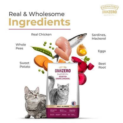 Signature Grain Zero Adult Dry Cat Food, Sardine and Mackerel