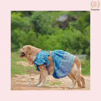 Sky Blue Brocade Dog Lehenga Choli Dress - Wedding Outfit