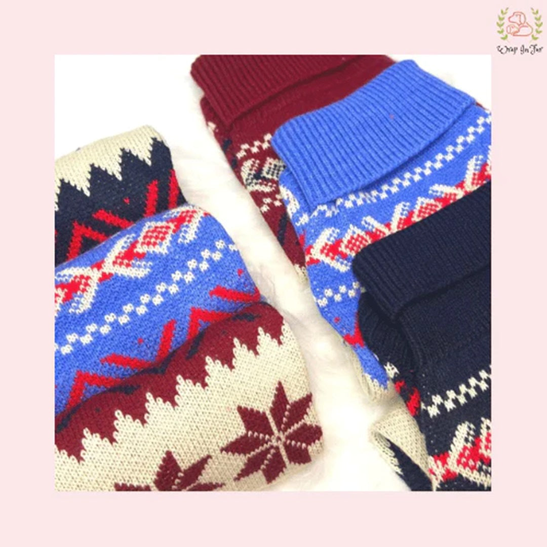 Snowflake Winter Dog Sweater – Warm, Soft & Stylish