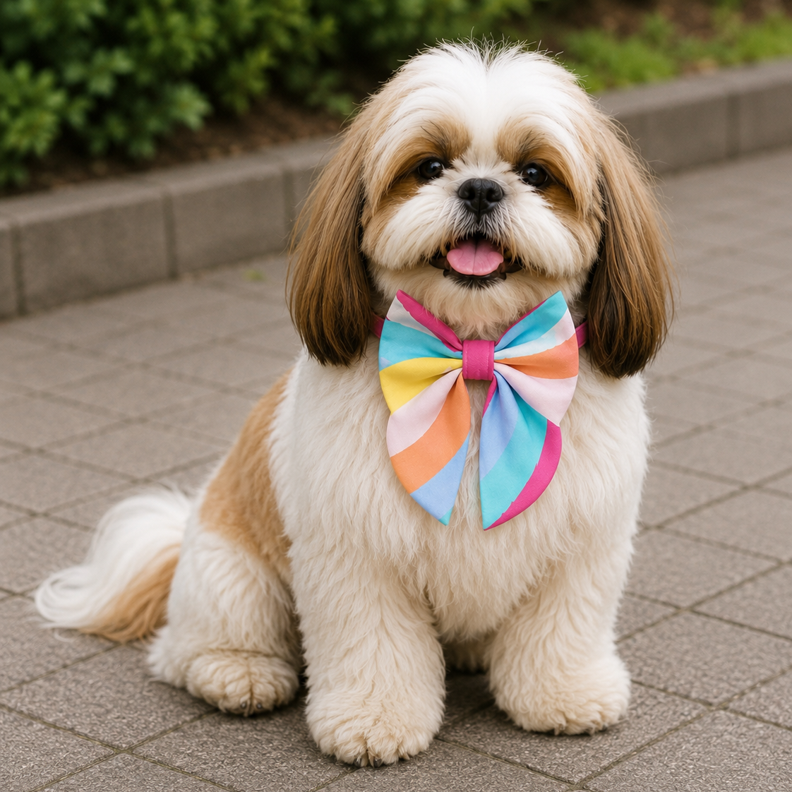Summer Rainbow Dog Bow Collar