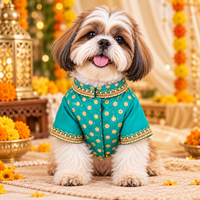 Teal Gold Dog Kurta