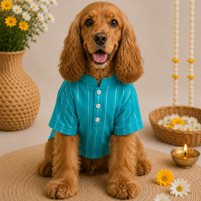 Teal Gota Dog Kurta
