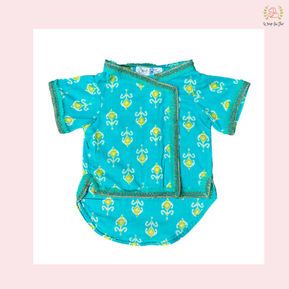 Teal Green Angarkha Dog Kurta - Premium Indian Dog Ethnic Wear