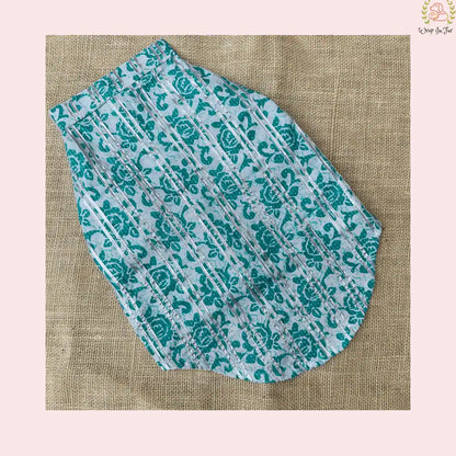 Teal & White Floral Dog Kurta - Traditional Indian Dog Ethnic Wear
