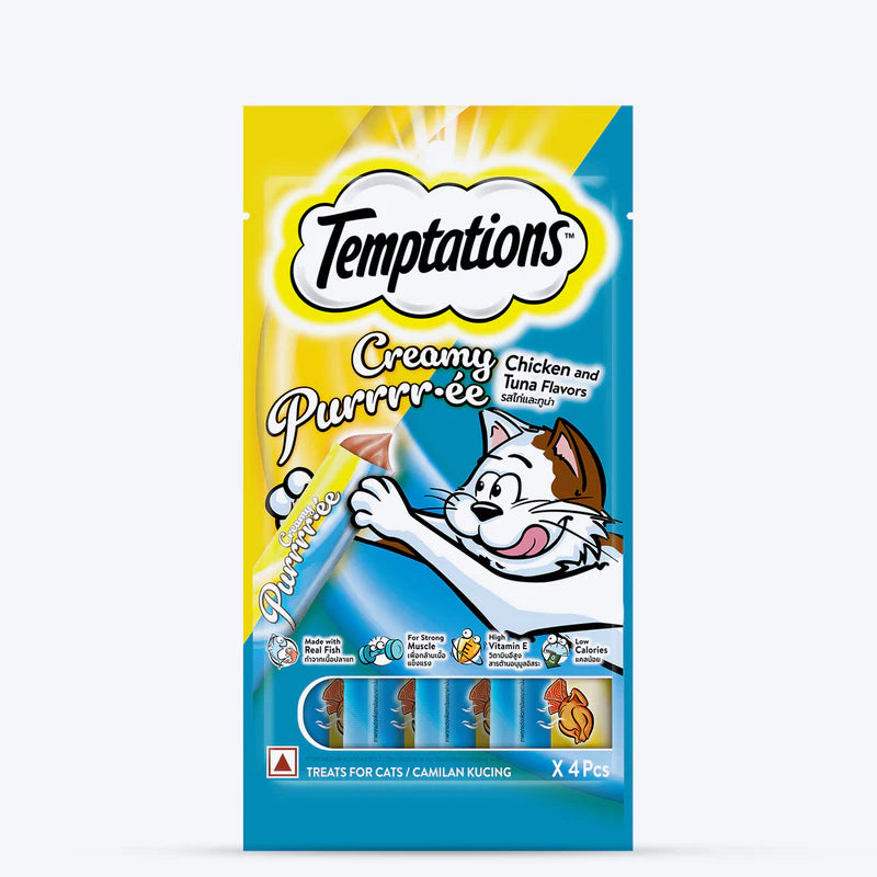 Temptations Creamy Purrrr-ee Chicken & Tuna Lickable Cat Treat