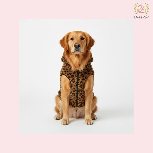 Trendy Leopard Fur Dog Hoodie Jacket – Cute Winter Clothes for Dogs