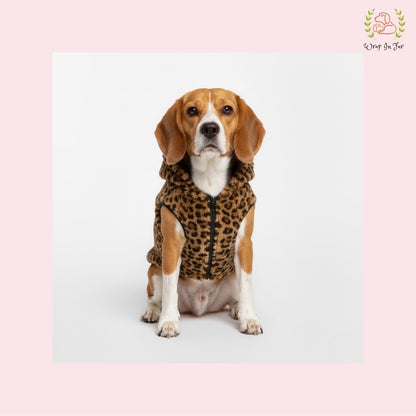 Trendy Leopard Fur Dog Hoodie Jacket – Cute Winter Clothes for Dogs