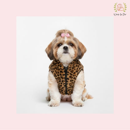 Trendy Leopard Fur Dog Hoodie Jacket – Cute Winter Clothes for Dogs