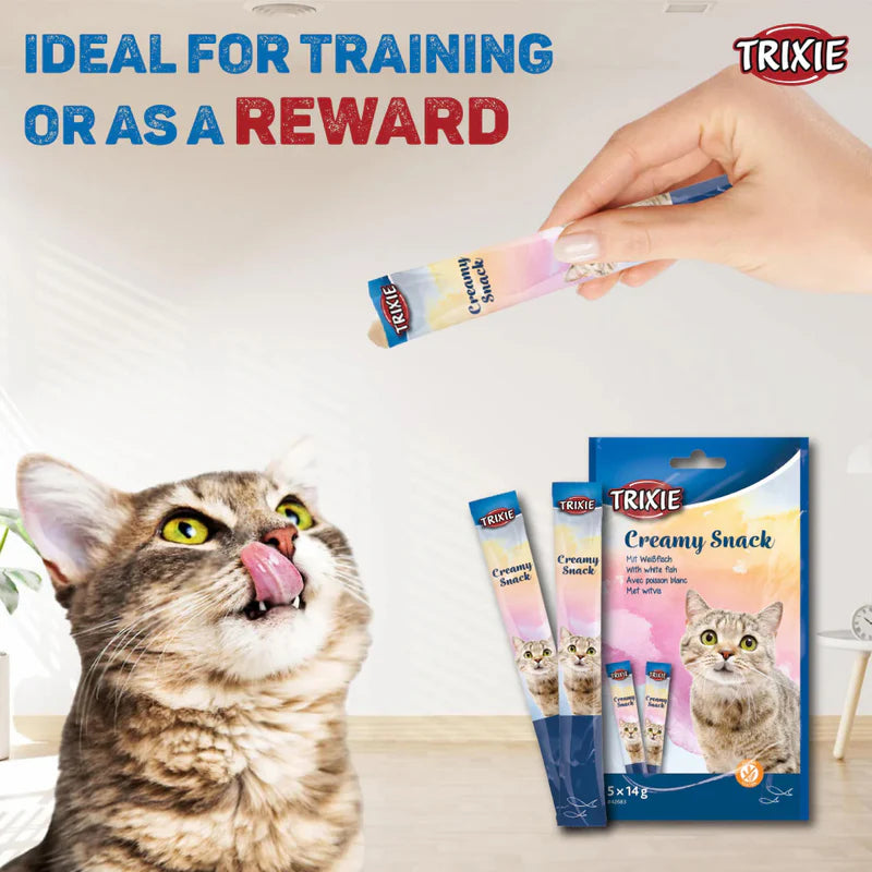 Trixie Creamy Snack White Fish Lickable Treat for Cats