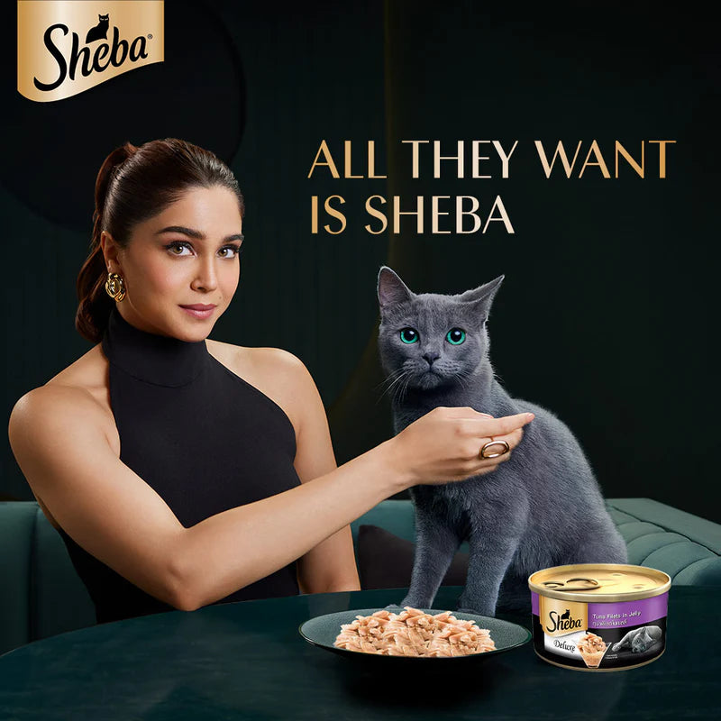 Sheba Deluxe Tuna Fillets in Jelly Wet Cat Food for Adult Cats