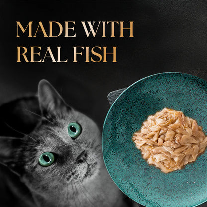Sheba Deluxe Tuna Flakes & Salmon in Gravy Wet Cat Food for Adult Cats | Premium 85g Can