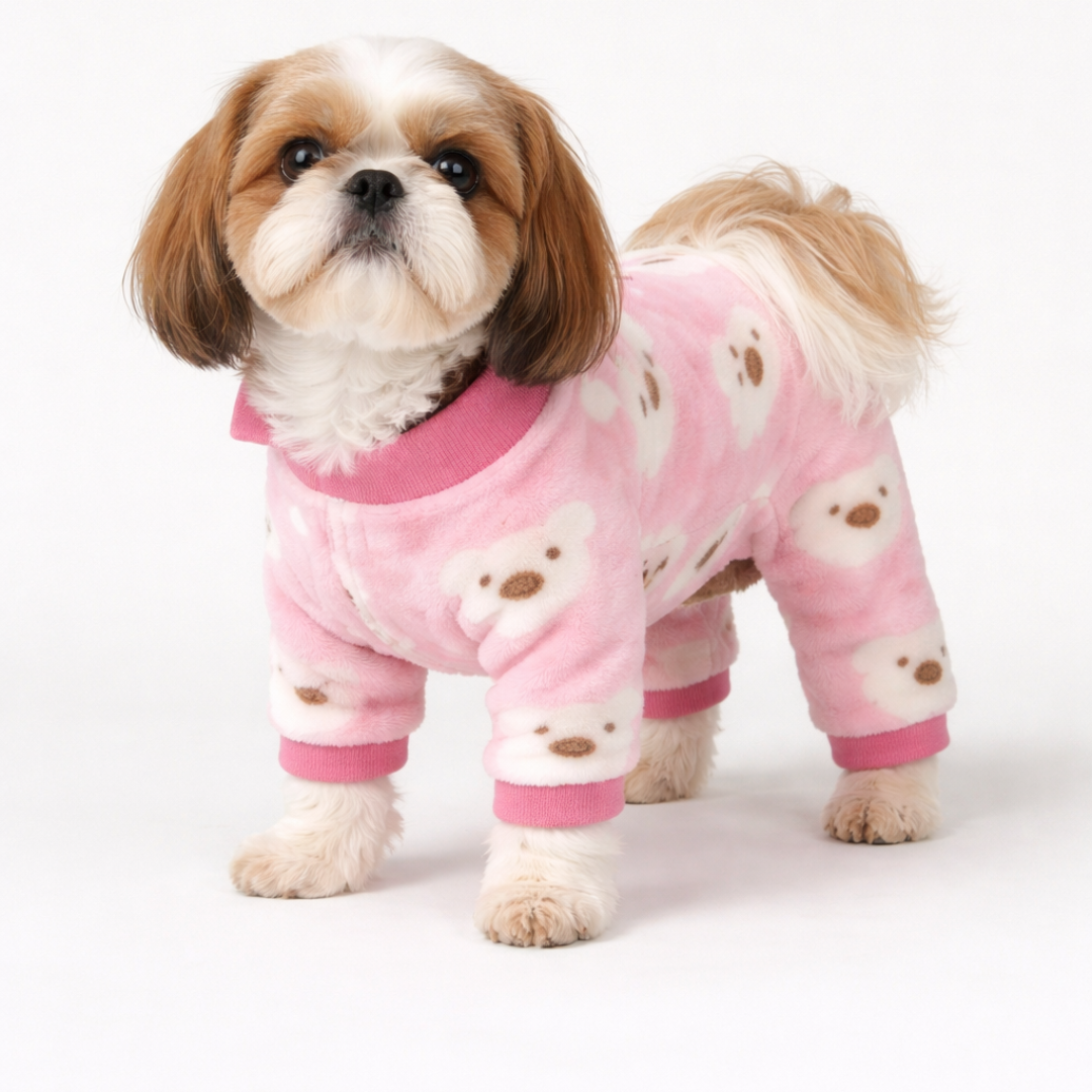 Pink Teddy Winter Jumpsuit – Warm Dog Winter Wear