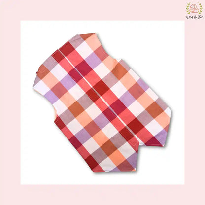 Vibrant Plum Plaid Dog Tuxedo Vest - Formal Wedding Suit