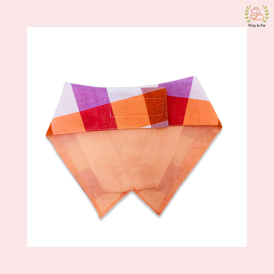 Vibrant Plum Plaid Tuxedo Style Dog Bandana - Wedding Accessory