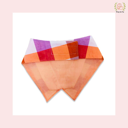 Vibrant Plum Plaid Tuxedo Style Dog Bandana - Wedding Accessory