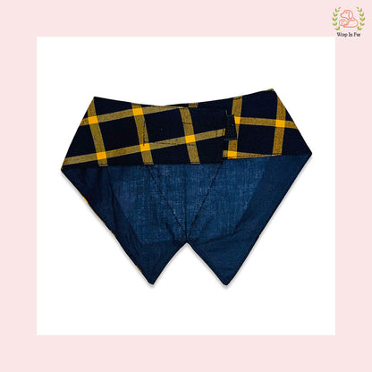 Vibrant Yellow Plaid Tuxedo Style Dog Bandana - Party Accessory