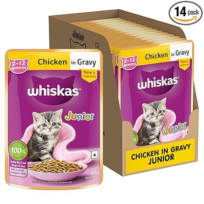 Whiskas Junior Chicken In Gravy Pouch 80g