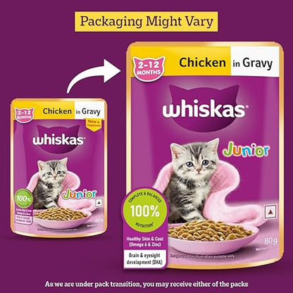 Whiskas Junior Chicken In Gravy Pouch 80g