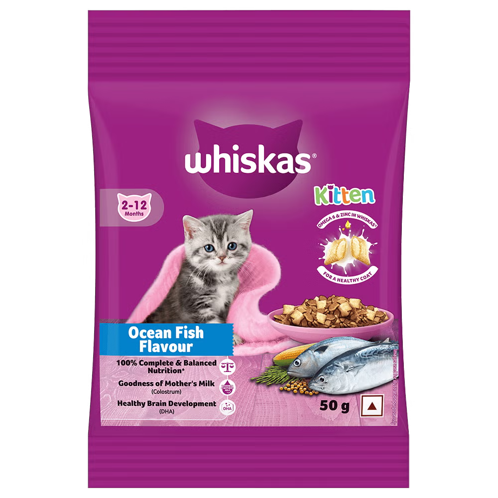 Whiskas Junior Ocean Fish Milky Dry Food for Cats 50g