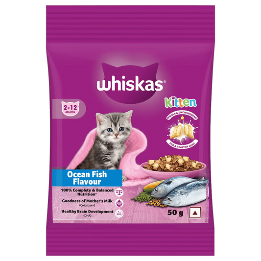 Whiskas Junior Ocean Fish Milky Dry Food for Cats 50g