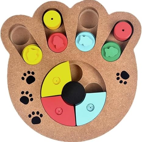 Wooden Dog Puzzle Toy with Treat Dispenser | Slow Feeder