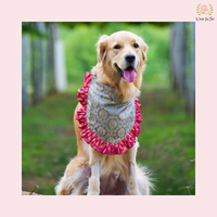 Grey Pink Festive Dog Bandana