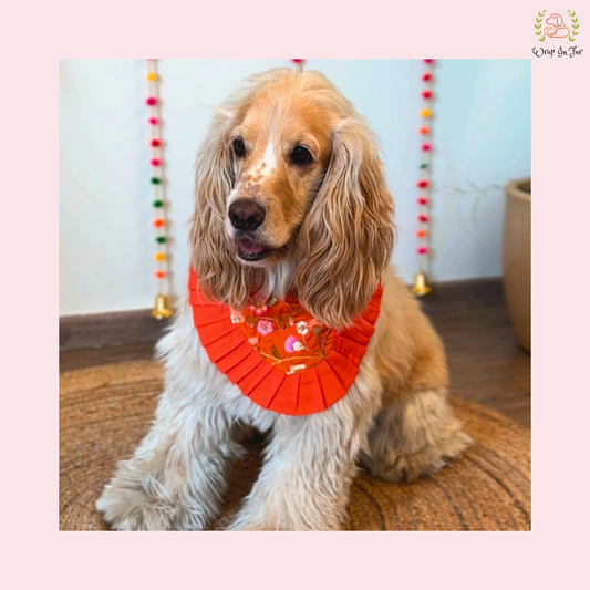 Orange Floral Bandana