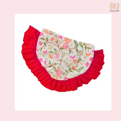 Red Beige Floral Bandana