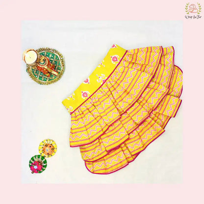 yellow cotton lehenga choli for labrador