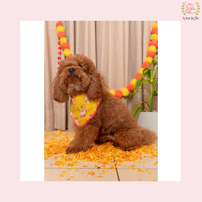 Yellow Lotus Desi Dog Bandana
