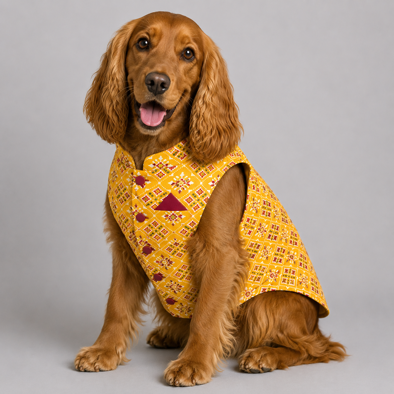 Yellow Patola Dog Sherwani