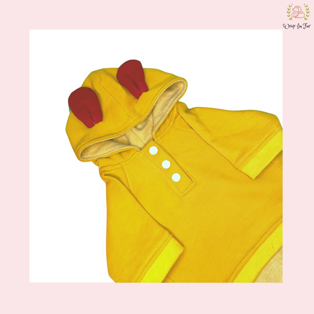 Yellow Bunny Ear Dog Hoodie – Cute & Comfy