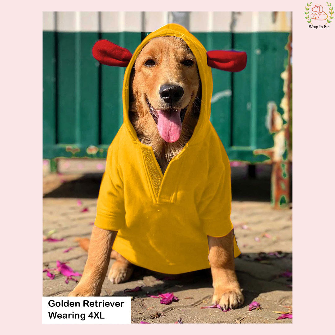 Yellow Bunny Ear Dog Hoodie – Cute & Comfy