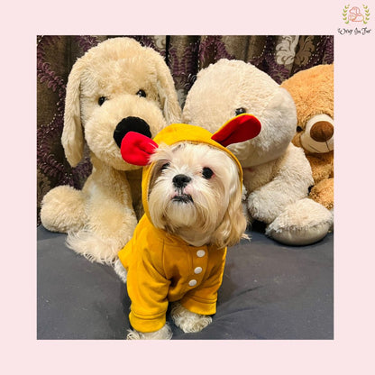 Yellow Bunny Ear Dog Hoodie – Cute & Comfy