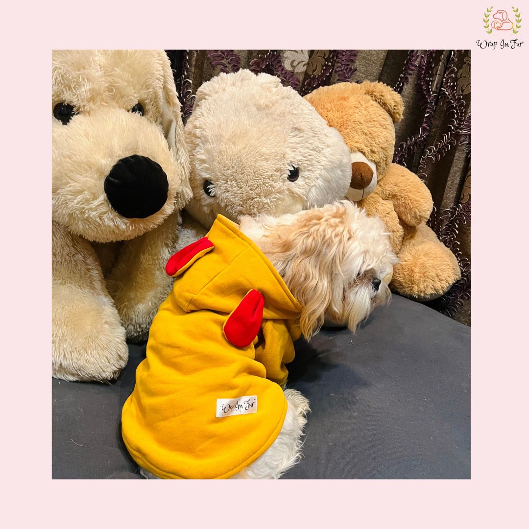 Yellow Bunny Ear Dog Hoodie – Cute & Comfy