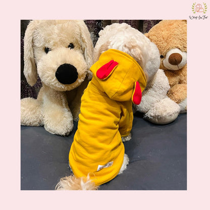 Yellow Bunny Ear Dog Hoodie – Cute & Comfy
