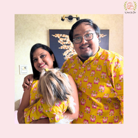 Yellow Lotus Dog Kurta Set - Twinning Indian Dog Ethnic Wear