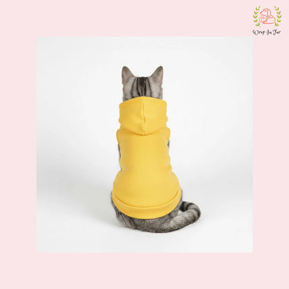 Yellow Sleeveless Dog Winter Hoodie – Warm Fleece Winter Wear