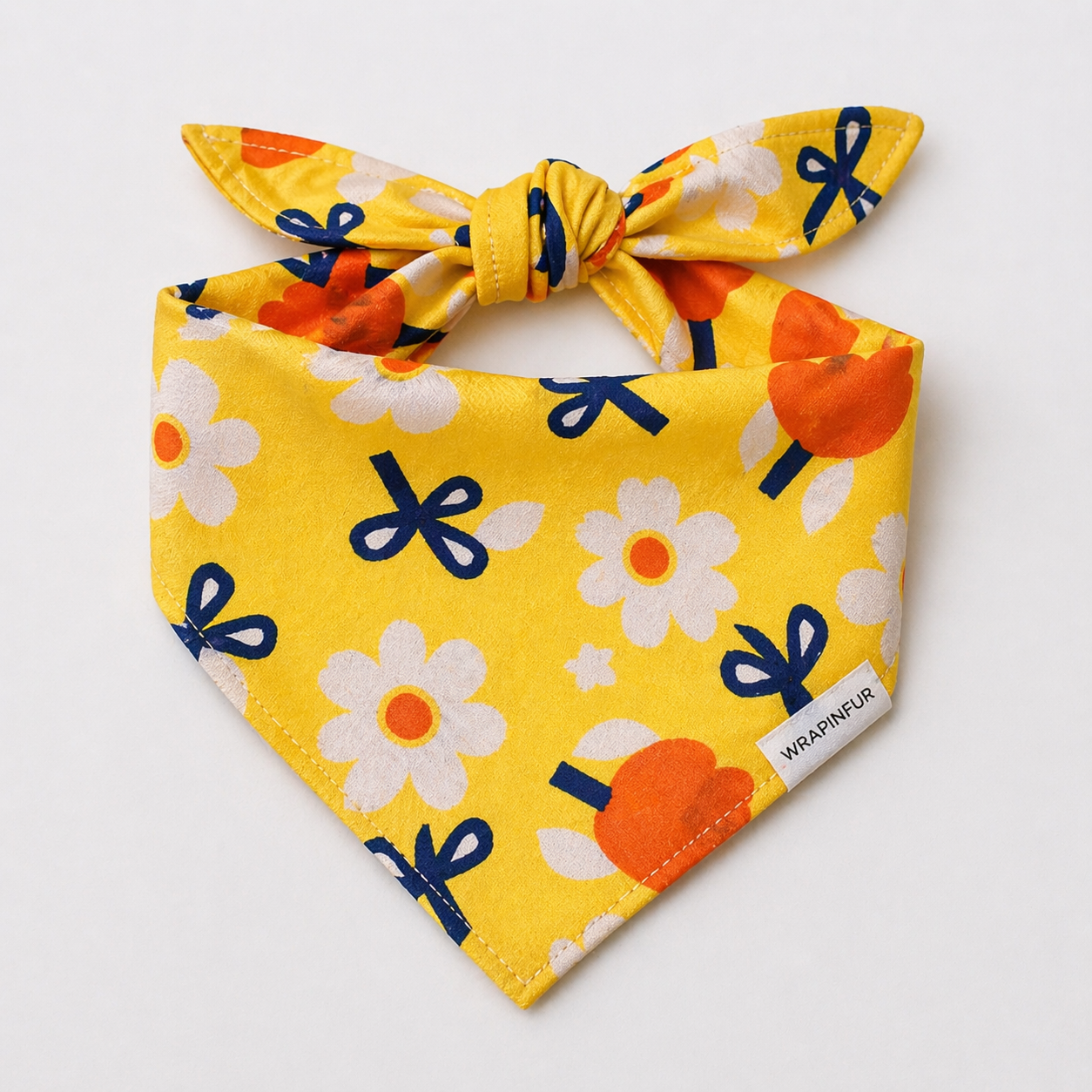 Yellow floral Dog Bandana