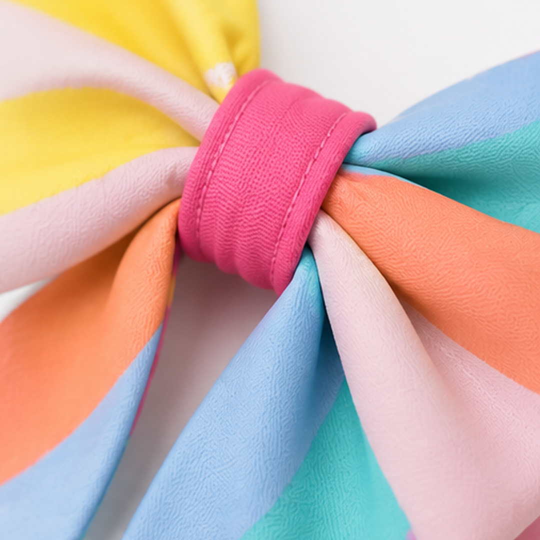 Summer Rainbow Dog Bow Collar