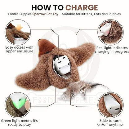 Flapping Sparrow Cat Toy 