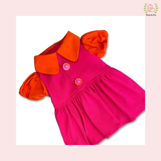 Cute Pink Dog Frock