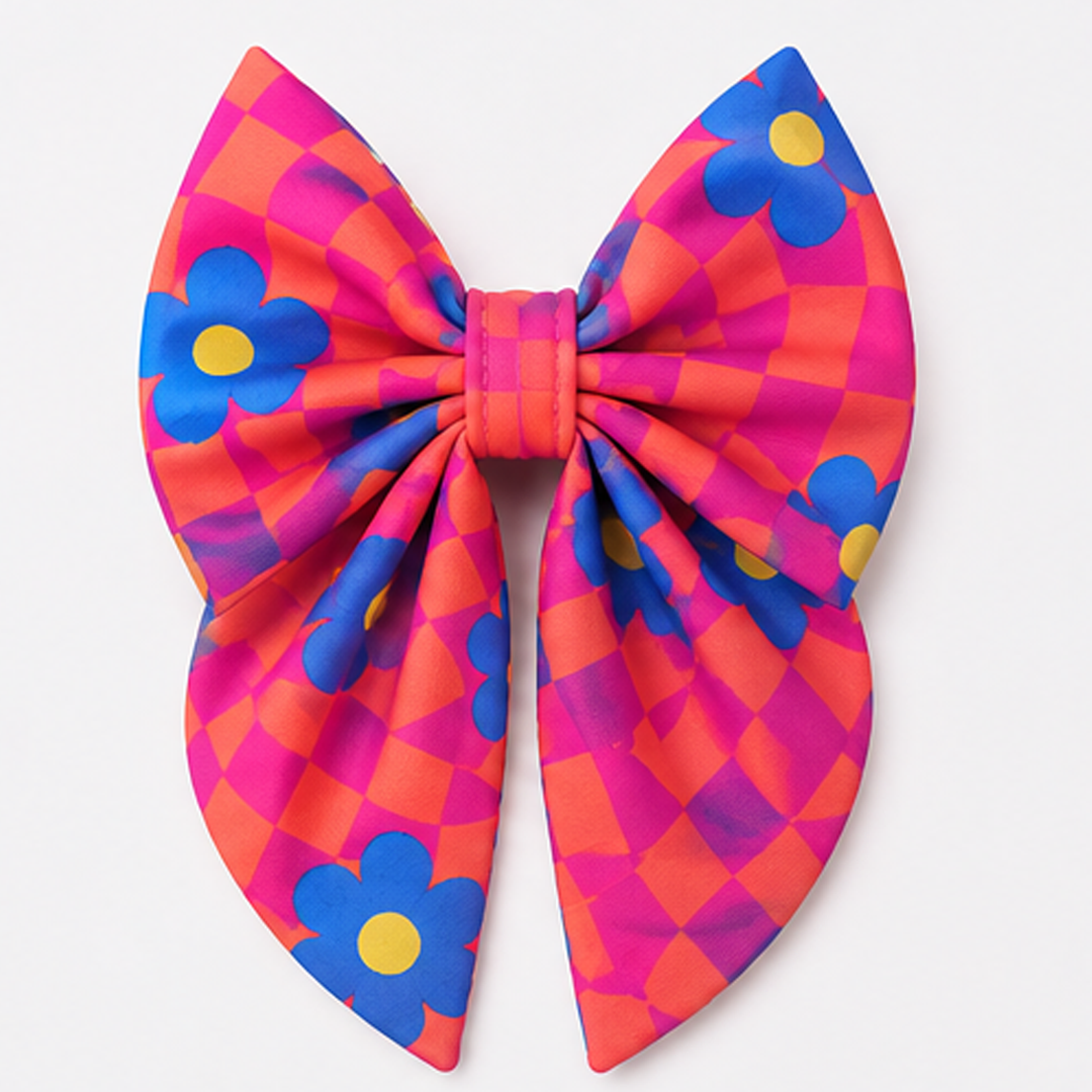 Pink Summer Dog Bow Collar