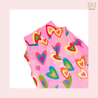 Pink Neon Heart Cut Sleeves Dog Shirt