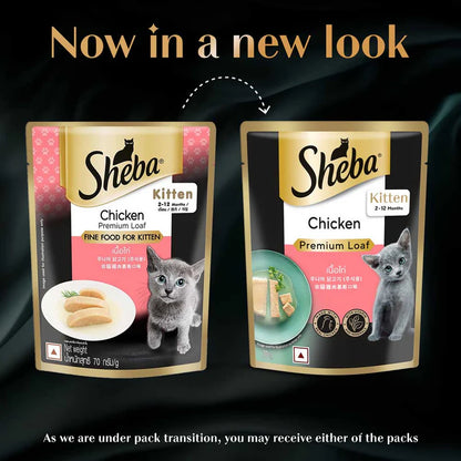 Sheba Chicken Premium Loaf Wet Kitten Food (2–12 Months) | 70g Pouch